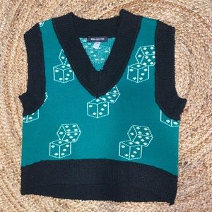 Urban Outfitters Green Dice Sweater Vest